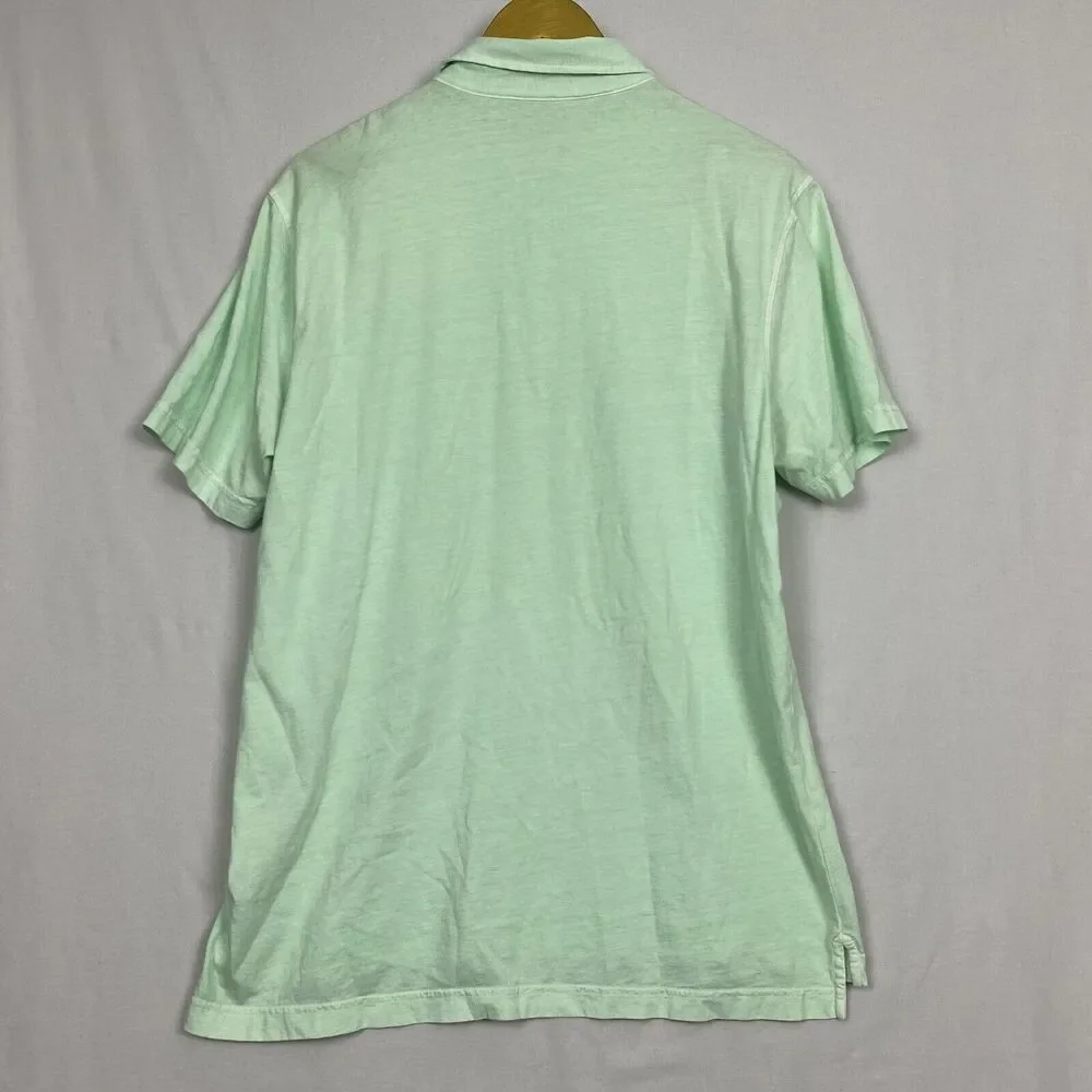 Vineyard Vines Mens Medium Polo Shirt Green Short Sleeve Chest Pocket Whale Logo - Picture 2 of 12